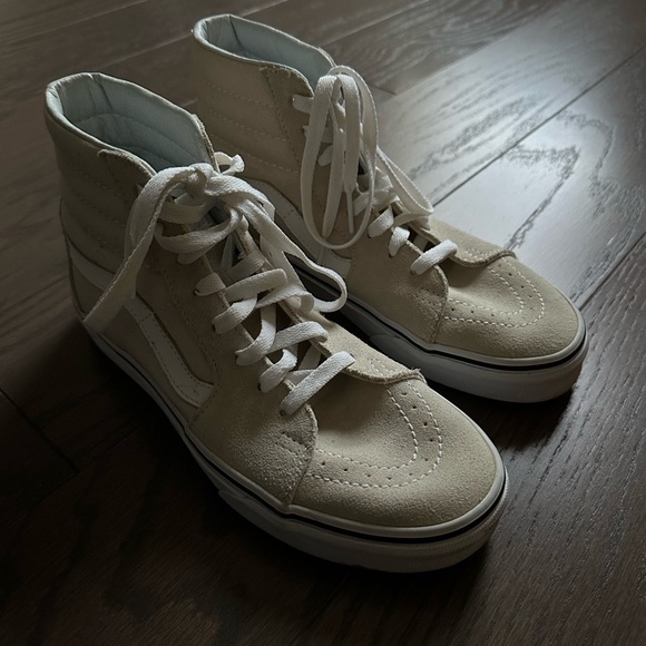 Vans Sk8 Hi Sneakers Cream Bone Suede Women’s 7 - Picture 3 of 9